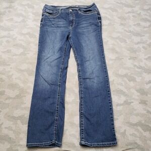 Wallflower Jeans Womens 14 Plus Blue Stretch Straight Leg Denim Medium Wash